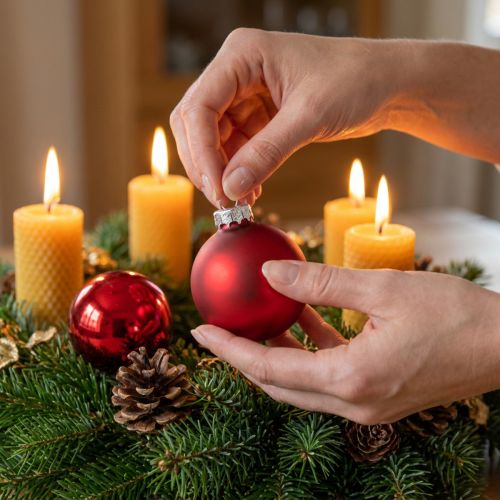 Weihnachtskugel Ø4cm Rot Glanz/Matt 24 St | Floristik24.de