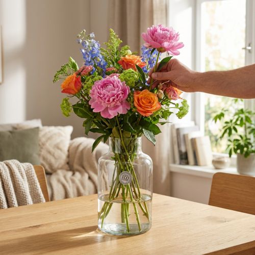Blumenvase Glas klar Ø14,5cm H25cm Vase Deko