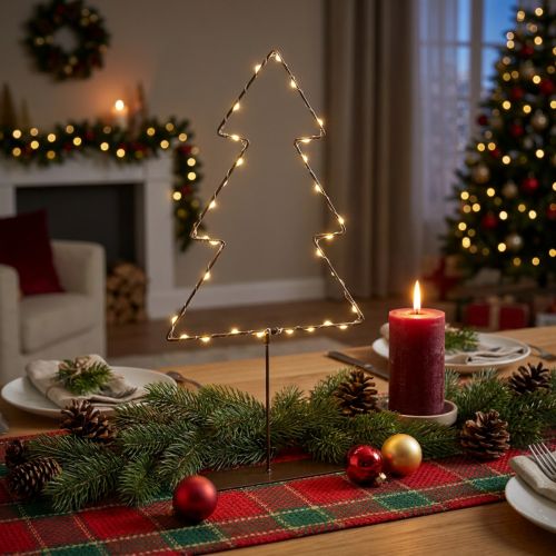LED Weihnachtsbaum Batteriebetrieben Tischdeko für innen 47cm | Floristik24.de