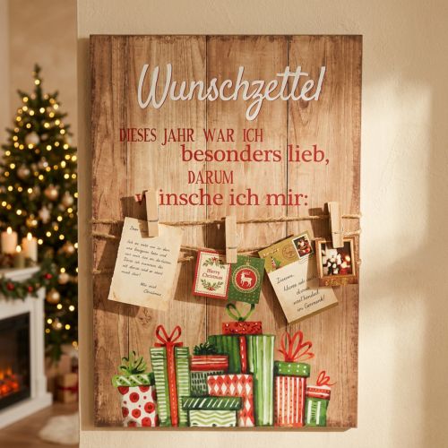Dekoschild Wunschzettel mit Klammern Schild zum Aufhängen 27×40cm | Floristik24.de