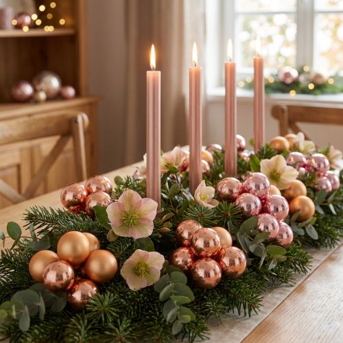 Artikel Spiegelbeeren Glaskugeln Draht Apricot Rosa Ø40mm 32 St