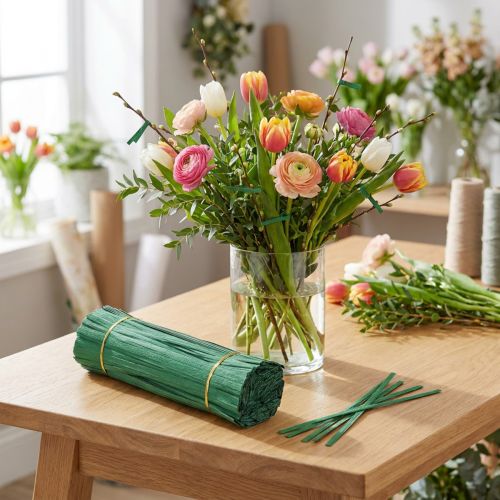 Bindestreifen mittel Grün 25cm 2er-Draht 1000 St | Floristik24.de
