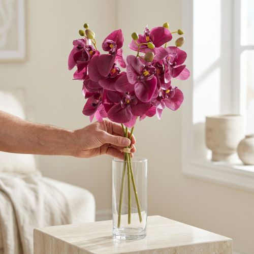 Künstliche Orchideen Lila Kunstblumen wie echt 56cm 3 St | Floristik24.de