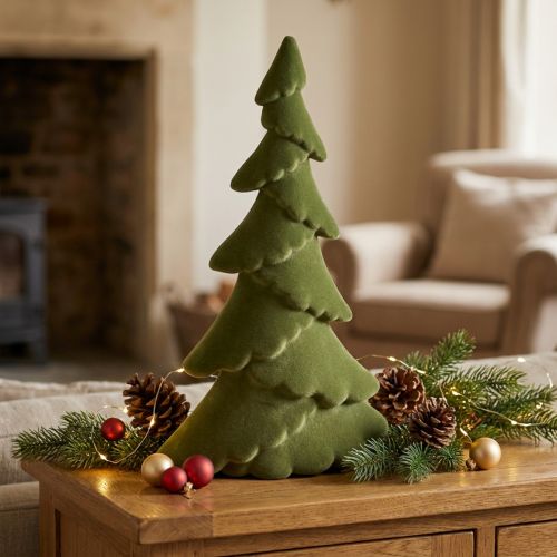 Deko Tanne Tannenbaum beflockt Weihnachtsbaum Grün 60cm | Floristik24.de
