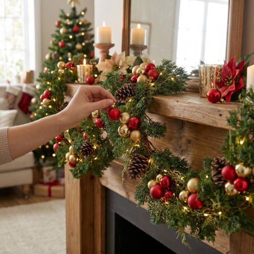 Tannengirlande künstlich 160cm, Weihnachtsschmuck, Wand- & Fensterdeko, Zedernoptik | Floristik24.de