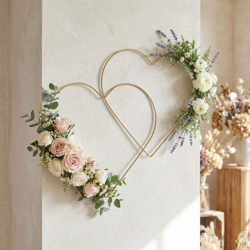 Metallring Herzform, Hängedeko Metall Deko Loop Gold 32,5cm 4 St | Floristik24.de