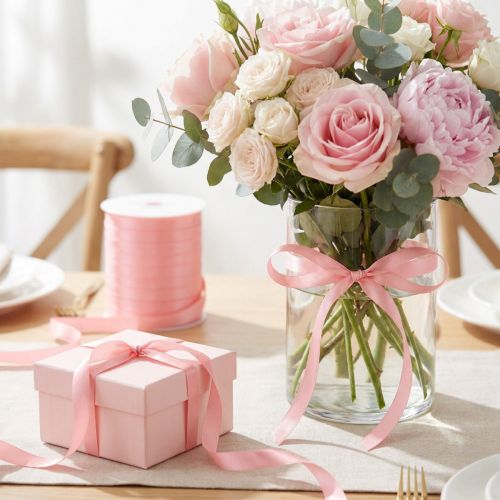 Schleifenband Geschenk dekorieren perfekt für besondere Anlässe rosa 10mm 250m | Floristik24.de