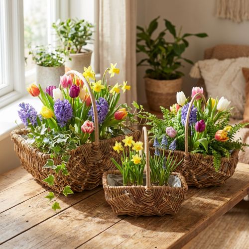 Henkelkorb rechteckig Natur 34×26/29×20/24×15cm 3er-Set | Floristik24.de