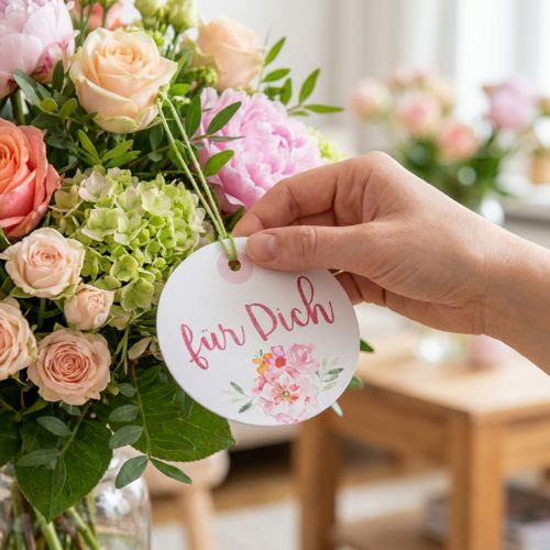 Geschenkanhänger mit Spruch Ø6,5cm 12St | Floristik24.de
