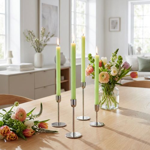 Stabkerzen durchgefärbt Lime Grün​​​​​​​ 22×240mm 12 St | Floristik24.de