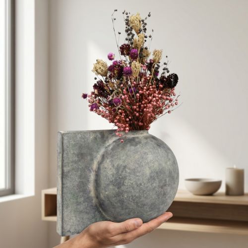 Trockenblumen Lila Klee Strohblumen Flachs 35cm