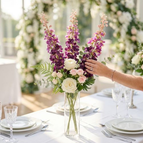 Dekoratives Delphinium als Kunstblume für stilvolle florale Akzente 79cm 3St | Floristik24.de
