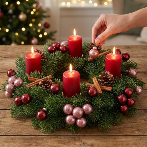 Mini Weihnachtskugeln Draht Glas Bordeaux Rosa Ø2,5cm