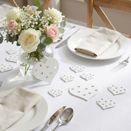 Herz Mix Weiß 3,3cm - 7cm 54St | Floristik24.de
