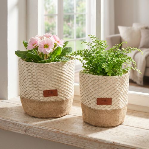 Stoffkörbchen Ø16cm Ø19cm Natur Creme Aufbewahrung