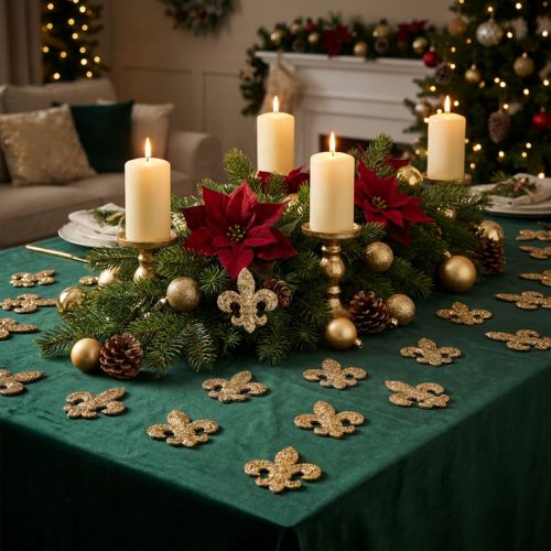 Streudeko Holz Tischdeko Weihnachten Lilie Gold 4cm 72 St | Floristik24.de