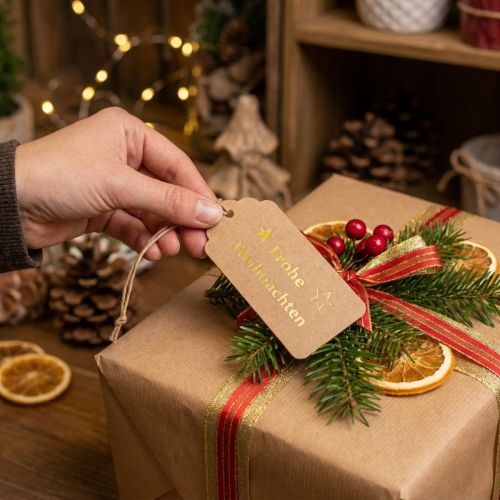Geschenkanhänger Weihnachten Papier 9,5×4,5cm 100 Stück