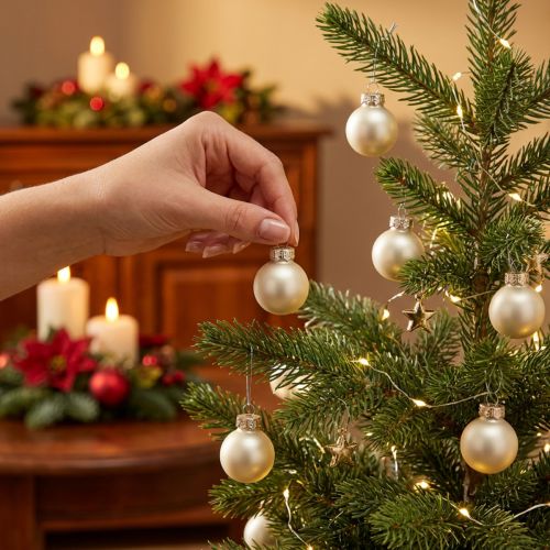 Mini Christbaumkugeln Glas