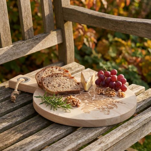 Deko Schneidebrett rund Mangoholz Servierbrett Holz Ø26cm | Floristik24.de