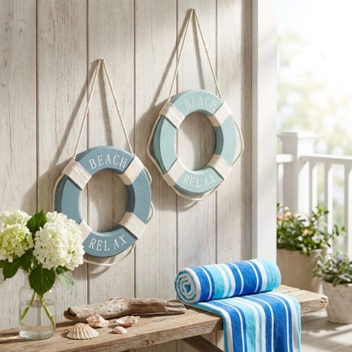 Deko Rettungsring Holz Maritim