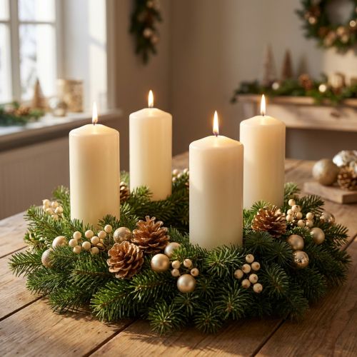 Stumpenkerze 200/100 Creme 4St | Floristik24.de