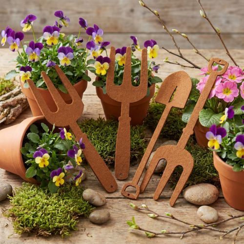 Filz Gartenwerkzeug Braun 4 St | Floristik24.de
