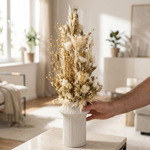 Trockenblumen Weiß Gold Deko Capblumen Phalaris 30cm 200g | Floristik24.de