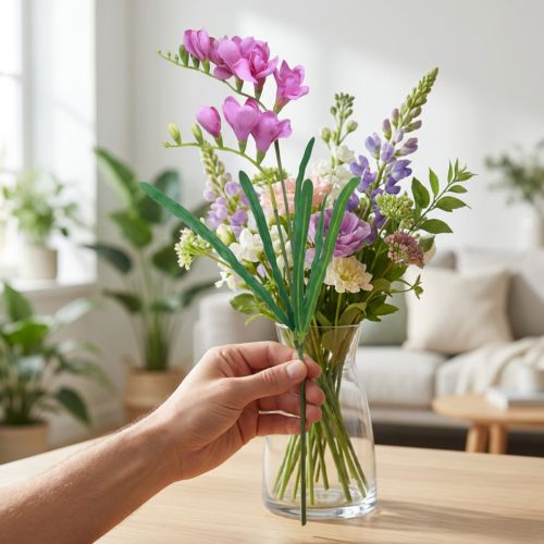 Artikel Künstliche Gartenblumen Freesie Lila 58cm