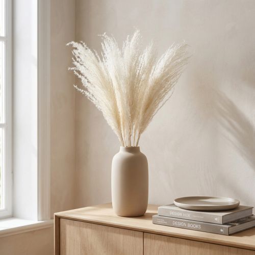 Trockenblumen Silbergras Elegante natürliche Dekoration für Zuhause und Büro 70cm 10St | Floristik24.de