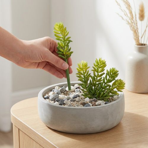 Artikel Sukkulente Kunstblume für pflegeleichte Gestaltung von Wohn- und Büroräumen 15cm 6St