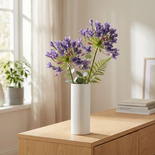 Kunstblumen Agapanthus Lila 75cm 2er-Set