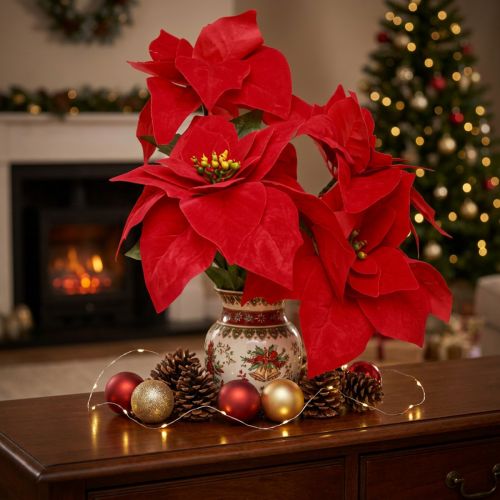 Künstlicher Weihnachtsstern Rot 55cm 2er Set