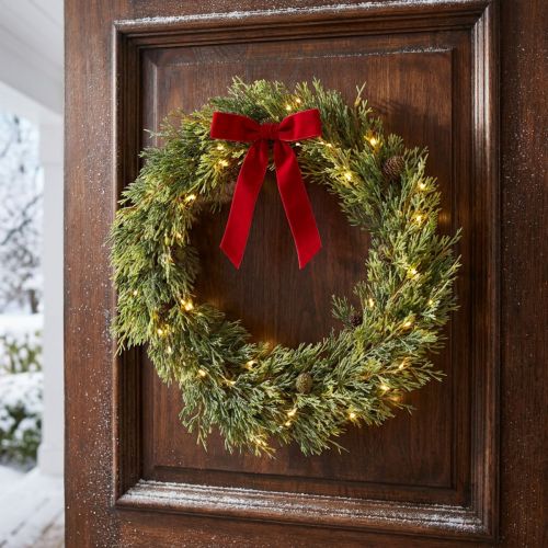 Tannenkranz künstlich mit Zapfen, Weihnachtsdeko, Türkranz, Ø36cm, Grün | Floristik24.de