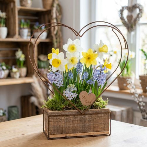 Pflanzkasten Holz Herz Deko Rost H41cm/39cm 2er-Set | Floristik24.de