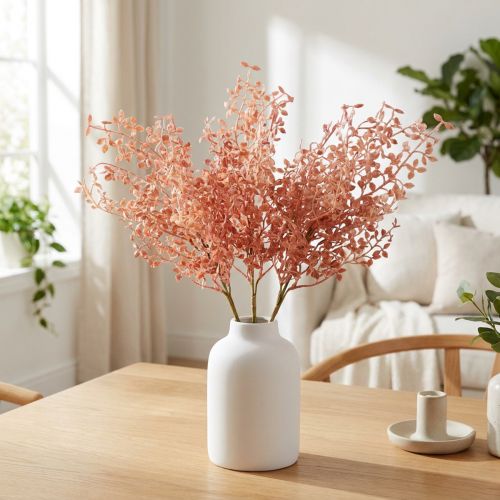 Kunstblumen Deko Rosa 44cm 3 St Vielseitige Zweige