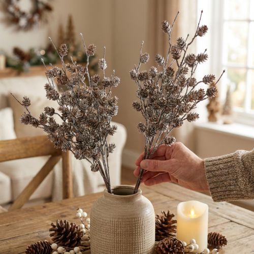 Lärchenzweig künstlich 52cm 3 St für Winterdeko