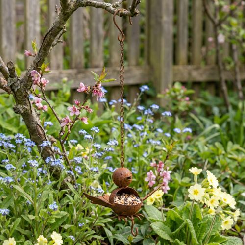 Metallvogel Garten Futterstelle Vogel Rost Deko 13cm | Floristik24.de