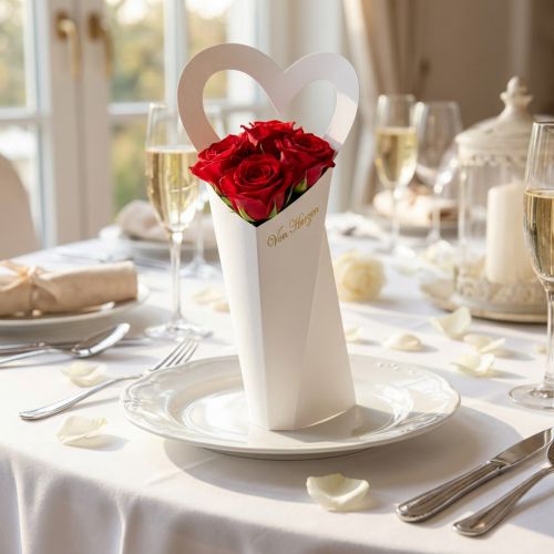Blumentüte Rosen Geschenkverpackung Weiß 46cm 12 St | Floristik24.de