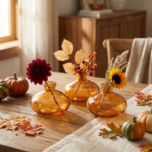 Mini Glasvasen Orange Ø9cm 6er Set