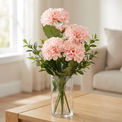 Künstliche Dahlien Rosa 50cm mit 5 Blüten