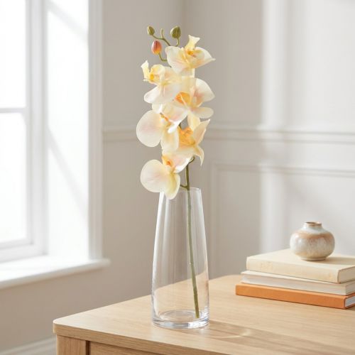 Artikel Künstliche Orchidee Creme Orange Phalaenopsis 78cm