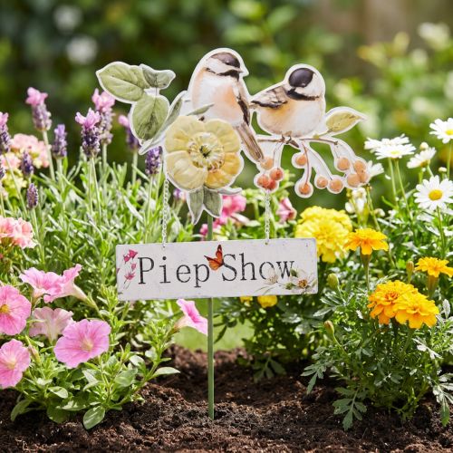 Gartenstecker Metall Vögel, Blumenstecker für den Garten 76cm | Floristik24.de