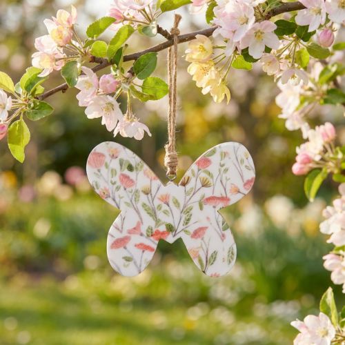 Deko Schmetterling Holz Dekoanhänger Muster 15x12x2cm | Floristik24.de