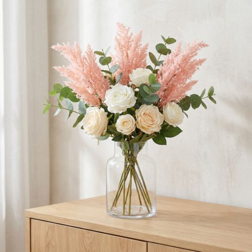 Kunstpflanze Astilbe Deko Zweige Künstlich Rosa H38cm 5 St | Floristik24.de