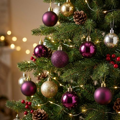 Mini Weihnachtskugeln Lila Kunststoff Ø3cm H3,5cm 14 St | Floristik24.de