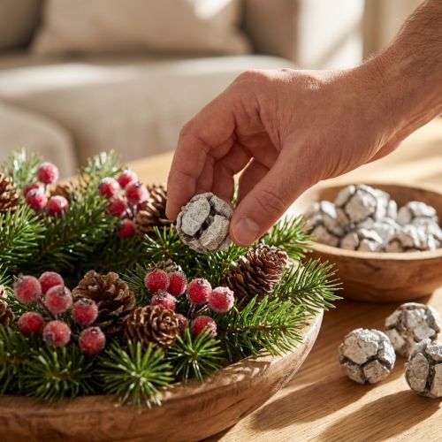 Zypressen Zapfen 3cm Weiß gewaschen 500g | Floristik24.de
