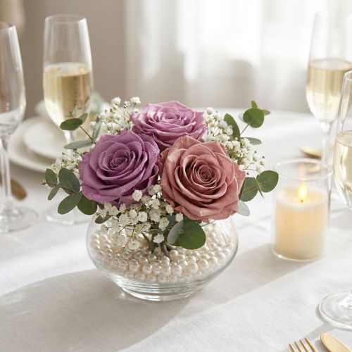 Rosenköpfe konserviert Romantisches Geschenk lang haltbare Rosen für besondere Anlässe 5cm 6St | Floristik24.de