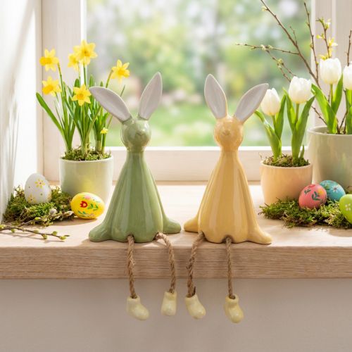 Osterhase Keramik Deko