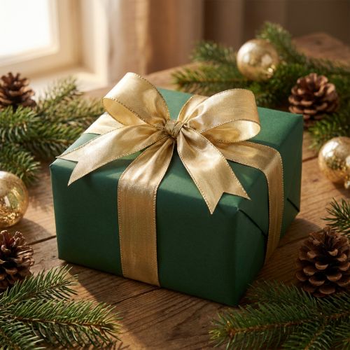 Artikel Geschenkband Gold mit Drahtkante 25mm 25m