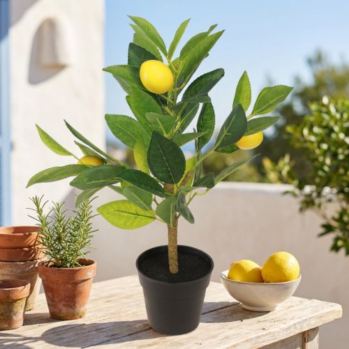 Zitronenbaum künstlich im Topf H40cm Dekor Highlight | Floristik24.de